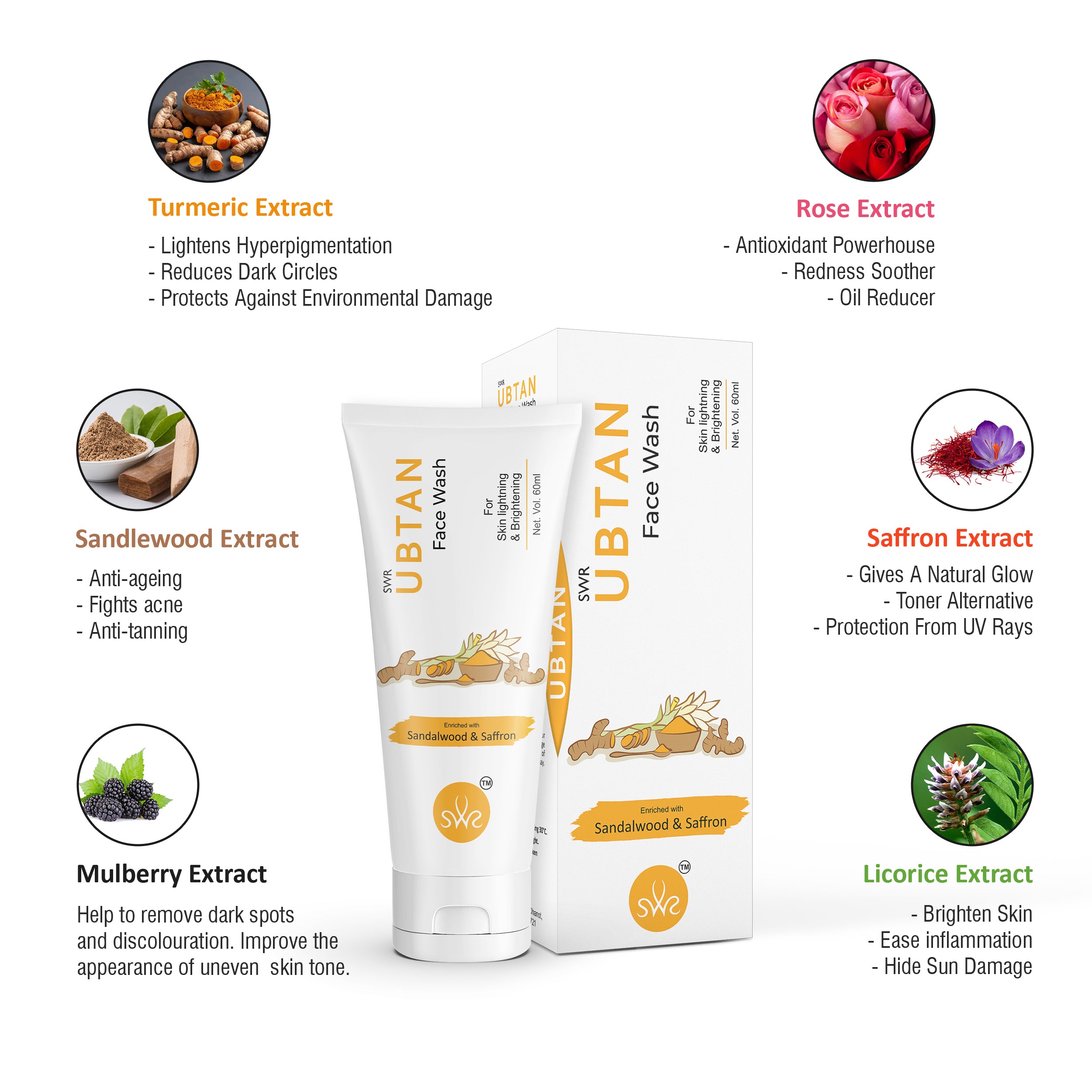 Dextron Ubtan Face Wash for Lightening Skin