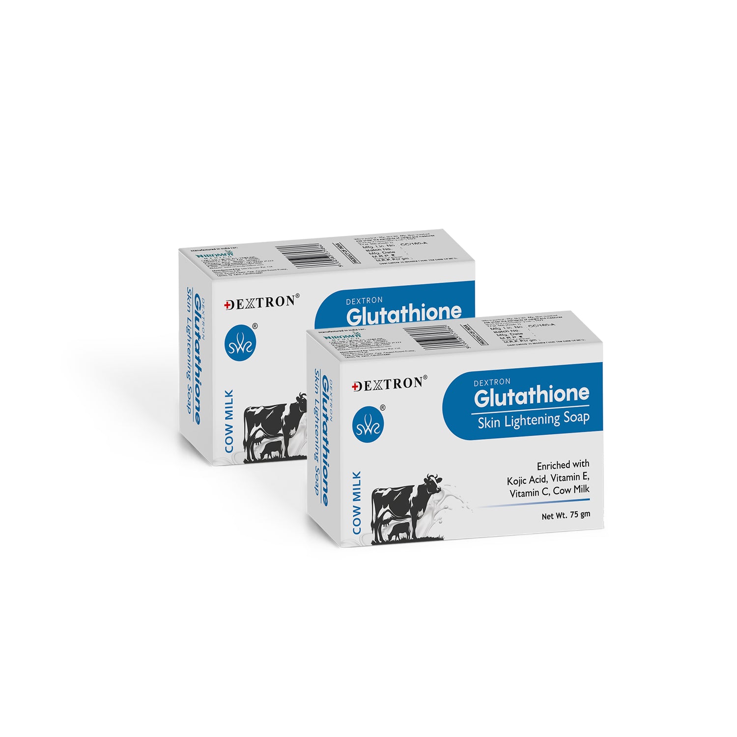 Dextron Glutathione Cow Milk Soap 75g pack of 2 skin brightening soap