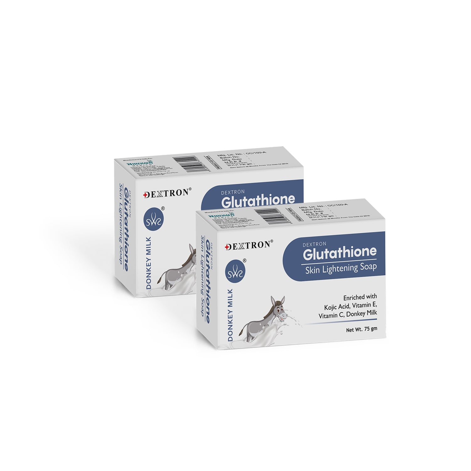 Dextron Glutathione Donkey Milk soap pack of 2 skin care soap
