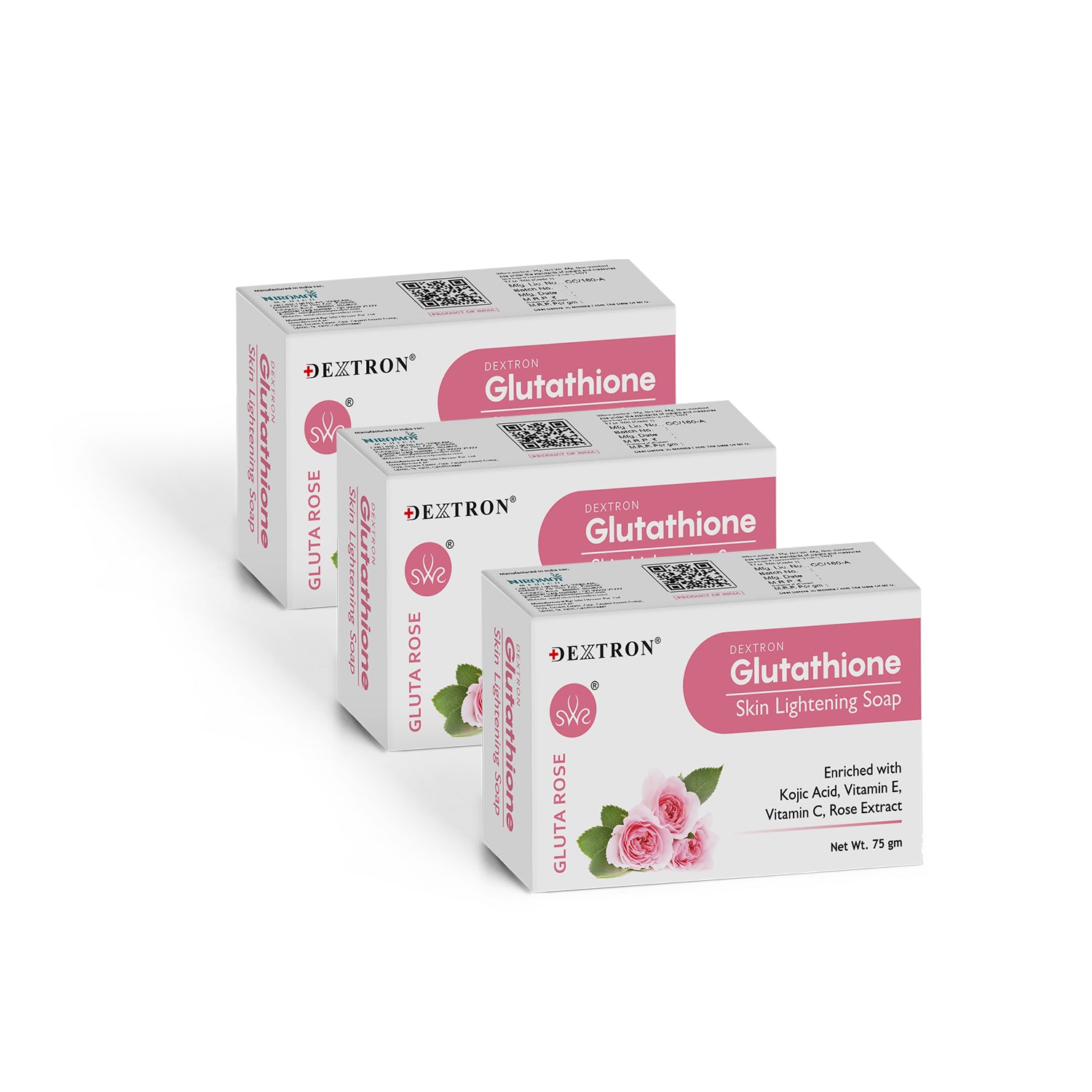 Dextron Glutathione Rose Soap pack of 3