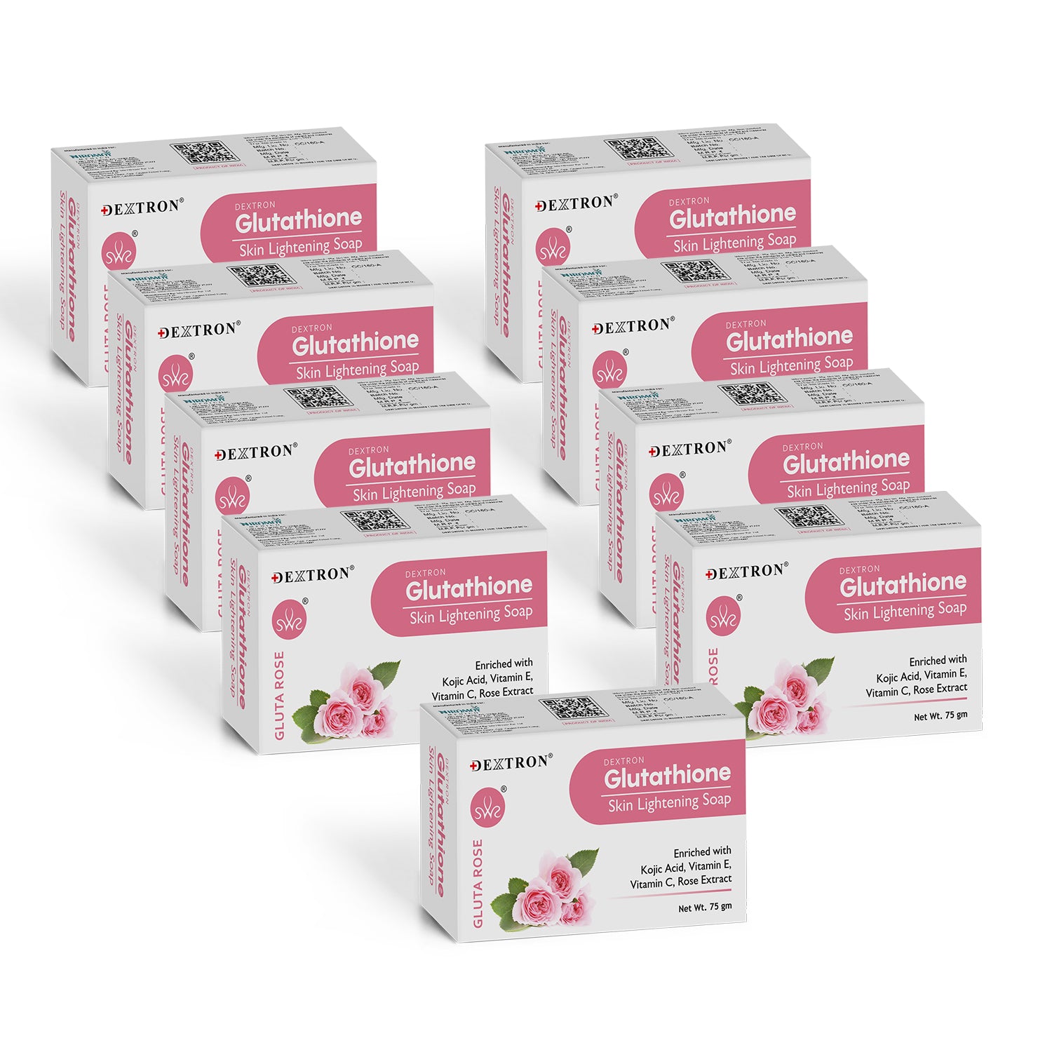 Dextron Glutathione Rose Soap pack of 9