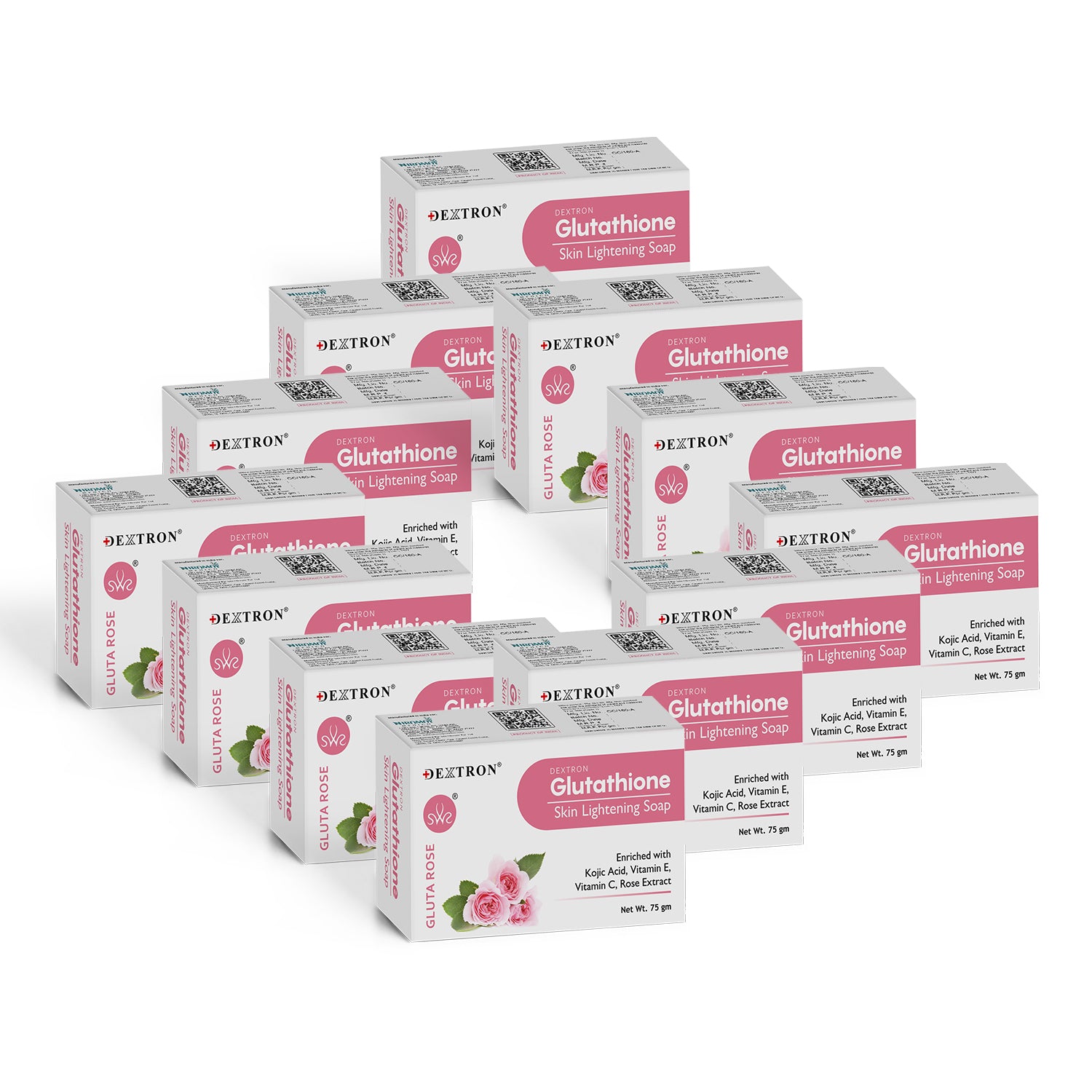 Dextron Glutathione Rose Soap pack of 12