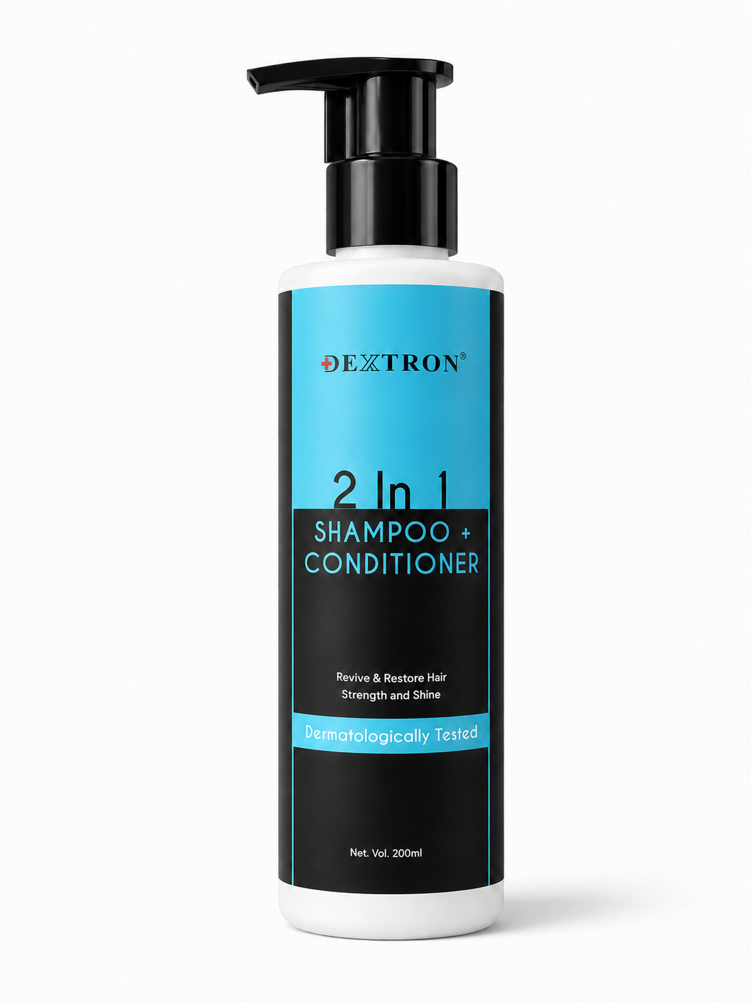 DEXTRON 2 In 1 Shampoo + Conditioner | Hair Strength & Shine Formula | Dermatologically Tested | 200ml