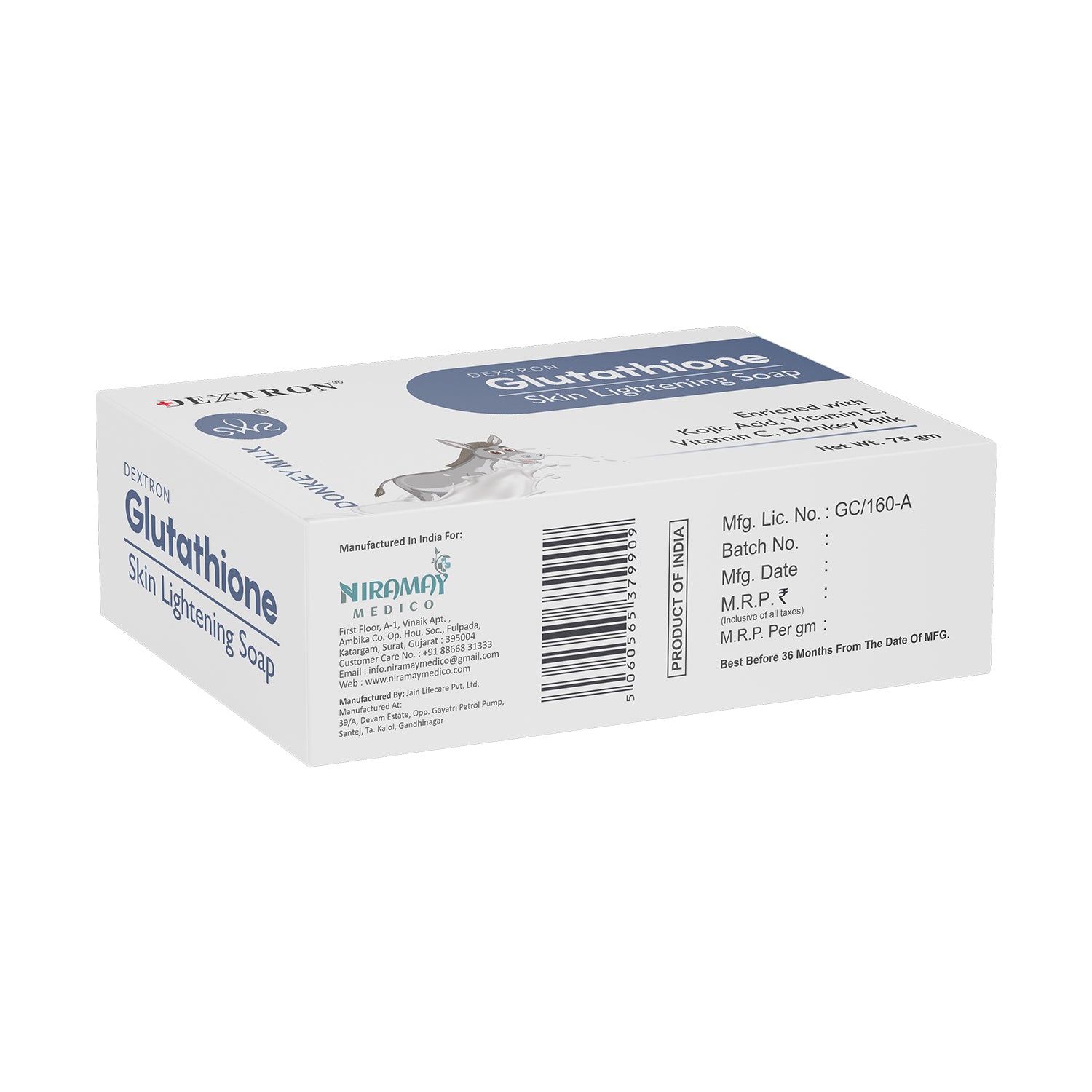 Dextron Glutathione Donkey Milk Soap packaging