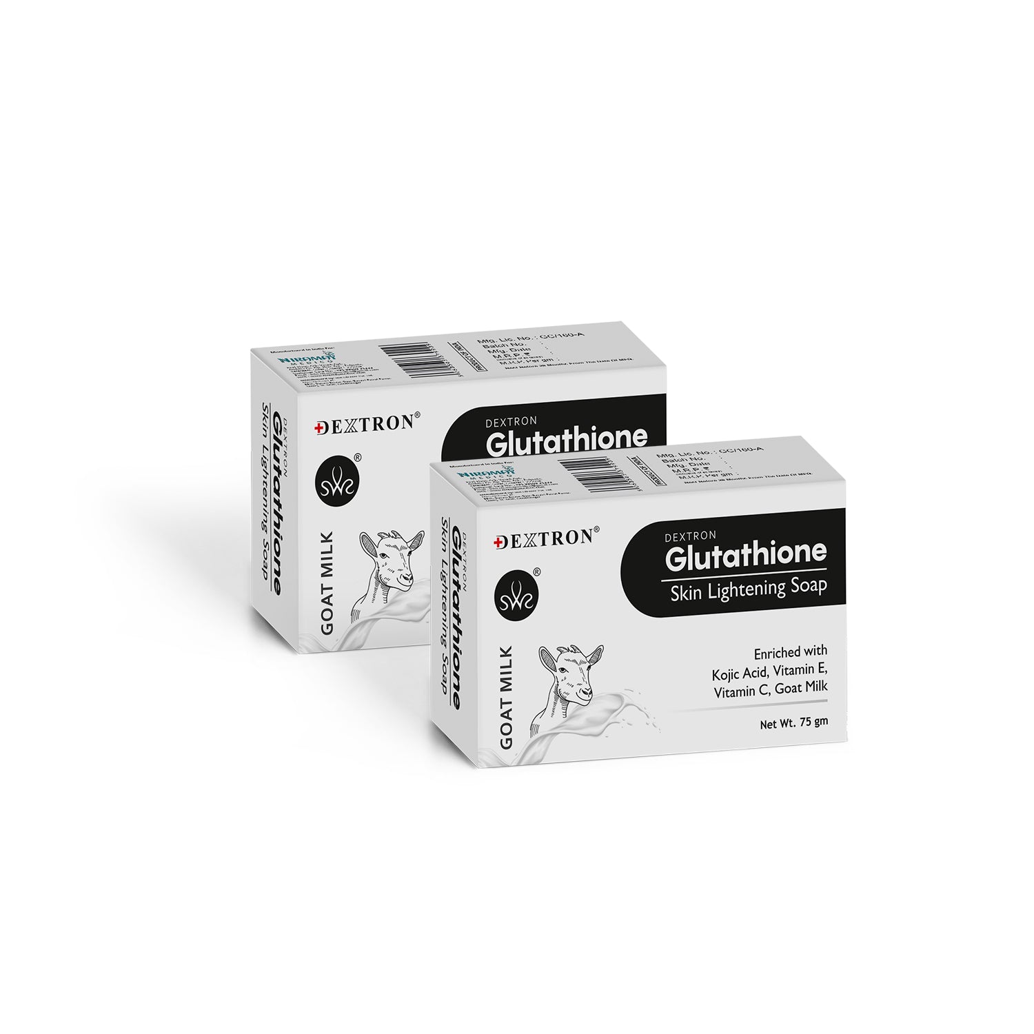 Dextron Soap Lifestyle Shot – User-friendly image showing daily use of glutathione soap.

