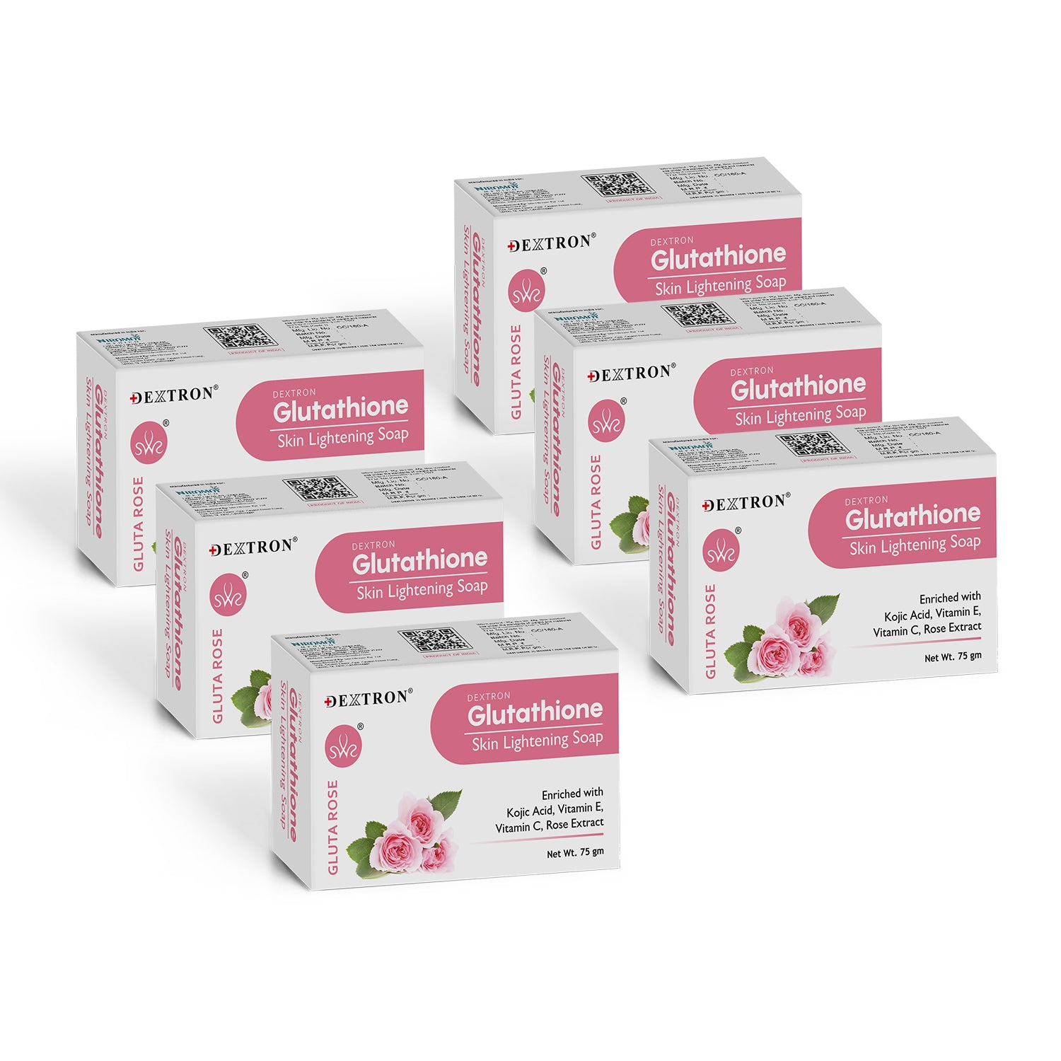 Dextron Glutathione Rose Soap pack of 6
